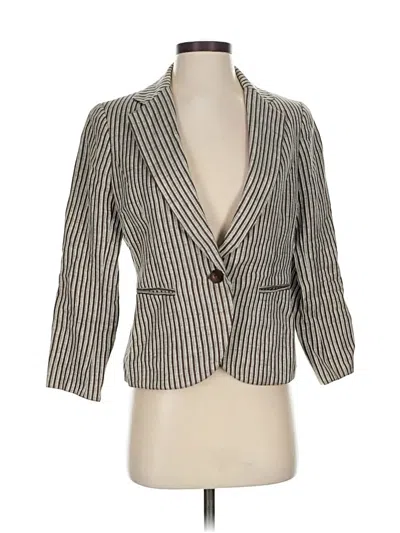 Pre-owned Lafayette 148 Blazer Jacket In Gray