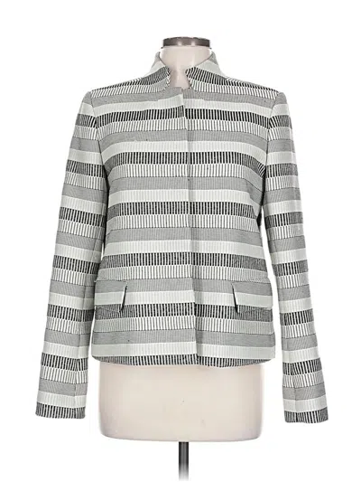 Pre-owned Lafayette 148 Blazer Jacket In Gray