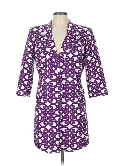 Pre-owned Lafayette 148 Blazer Jacket In Purple