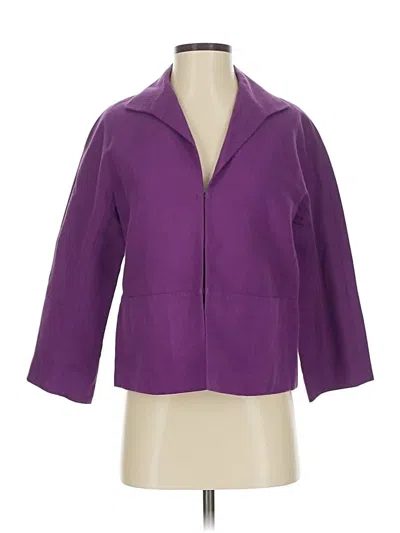 Pre-owned Lafayette 148 Blazer Jacket In Purple