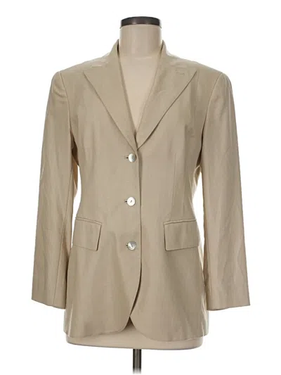 Pre-owned Lafayette 148 Blazer Jacket In Tan
