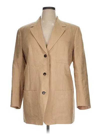 Pre-owned Lafayette 148 Blazer Jacket In Tan