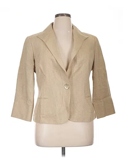 Pre-owned Lafayette 148 Blazer Jacket In Tan
