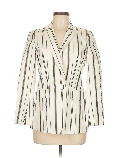 Pre-owned Lafayette 148 Blazer Jacket In White