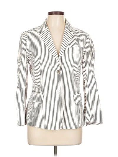 Pre-owned Lafayette 148 Blazer Jacket In White