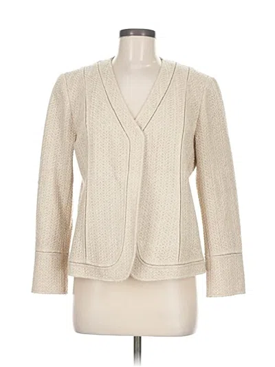 Pre-owned Lafayette 148 Blazer Jacket In White