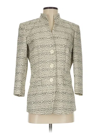 Pre-owned Lafayette 148 Blazer Jacket In White