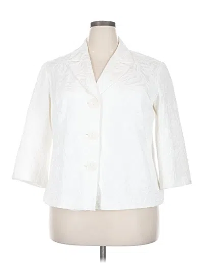 Pre-owned Lafayette 148 Blazer Jacket In White