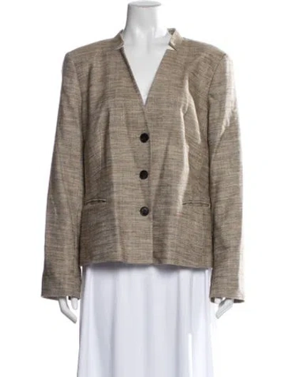 Pre-owned Lafayette 148 Blazer In Neutral