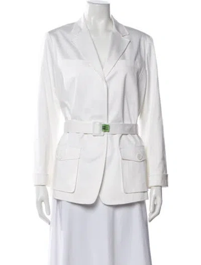 Pre-owned Lafayette 148 Blazer In White