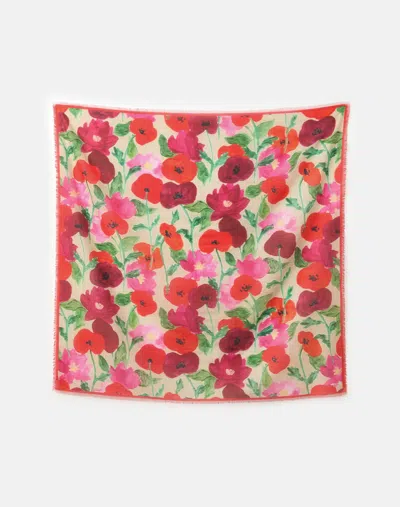 Lafayette 148 Blossom Print Cotton Silk Voile Square Scarf In Multi