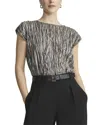 Lafayette 148 Blouse In Silver