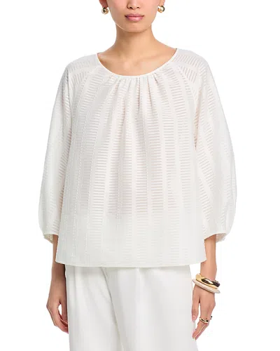 Lafayette 148 Blouson Sleeve Oversized Blouse In White