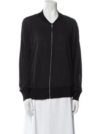 Pre-owned Lafayette 148 Bomber Jacket In Black