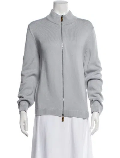 Pre-owned Lafayette 148 Bomber Jacket In Gray