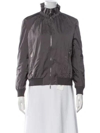 Pre-owned Lafayette 148 Bomber Jacket In Gray