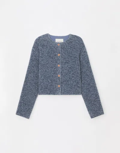 Lafayette 148 Bouclã© Mã©lange Collarless Jacket In Lido Blue