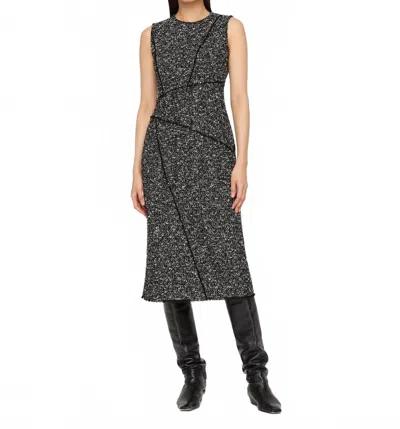 Lafayette 148 Wool Cotton Boucle Tweed Sleeveless Sheath Dress In Gray