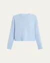 Lafayette 148 Boxy Crewneck Cashmere Sweater In Blue