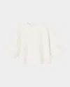 Lafayette 148 Wool-cashmere Double Face Crewneck Blouse In Pearl