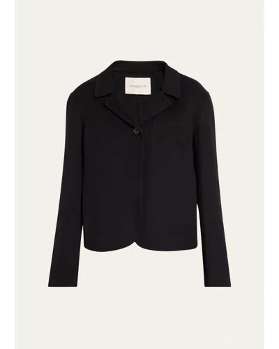 Lafayette 148 Boxy Wool-cashmere Blazer In Black