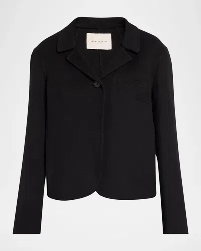 Lafayette 148 Boxy Wool-cashmere Blazer In Black
