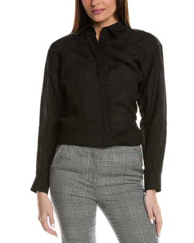LAFAYETTE 148 BOYFRIEND OVERSIZED LINEN-BLEND SHIRT