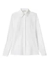 Lafayette 148 Organic Cotton Fitted Long Sleeve Shirt In Gray