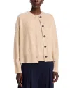 Lafayette 148 Brushed Cashmere Button Front Cardigan In Brown