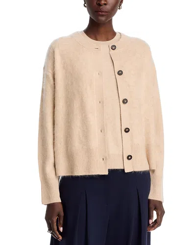 LAFAYETTE 148 BRUSHED CASHMERE BUTTON FRONT SWEATER
