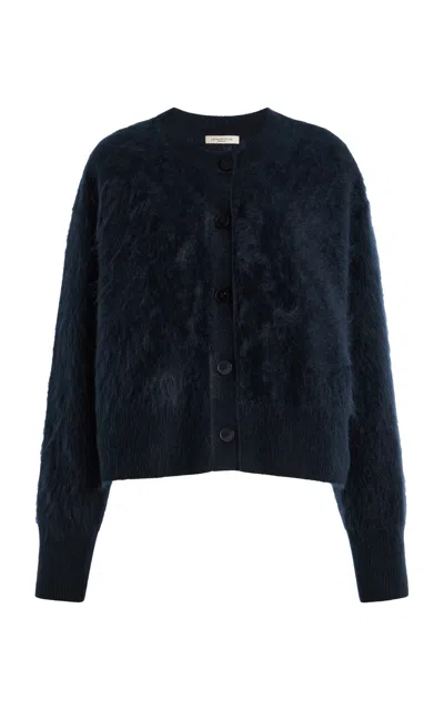Lafayette 148 Brushed Cashmere Cardigan In Blue
