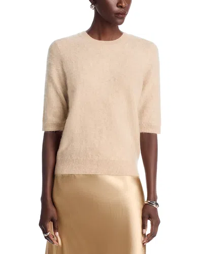 Lafayette 148 Brushed Cashmere Crewneck Sweater In Neutral
