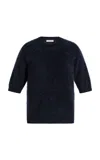Lafayette 148 Brushed Cashmere Crewneck Sweater In Blue