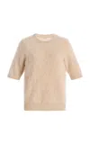 Lafayette 148 Brushed Cashmere Crewneck Sweater In Neutral