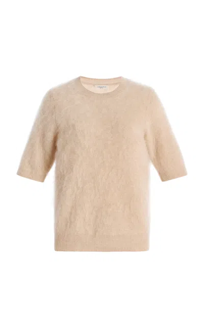 Lafayette 148 Brushed Cashmere Crewneck Sweater In Neutral