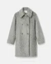 Lafayette 148 Brushed Mohair-wool Double Breasted Oversized Coat In Neutral