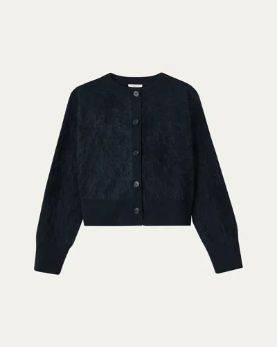 Lafayette 148 Button-down Brushed Cashmere Cardigan In Black