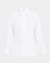 Lafayette 148 Button-down Pintuck Cotton Shirt