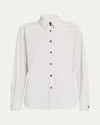 Lafayette 148 Button-down Striped Cotton Shirt In Venetian Sky Multi
