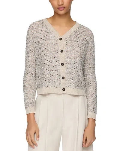 LAFAYETTE 148 BUTTON FRONT FOIL CARDIGAN