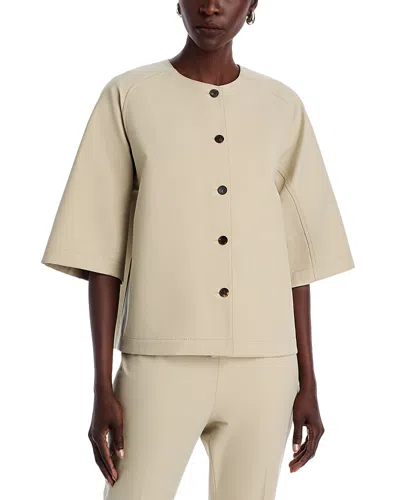 Lafayette 148 Button Front Jacket In Khaki