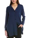 Lafayette 148 Button Front Silk & Wool Cardigan In Blue