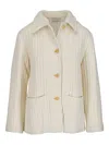 Lafayette 148 Buttoned Collared Jacket In White
