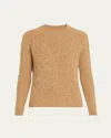 Lafayette 148 Cable-knit Cashmere Donegal Sweater In Brown