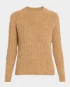Lafayette 148 Cable-knit Cashmere Donegal Sweater