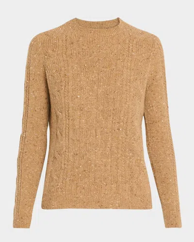 LAFAYETTE 148 CABLE-KNIT CASHMERE DONEGAL SWEATER