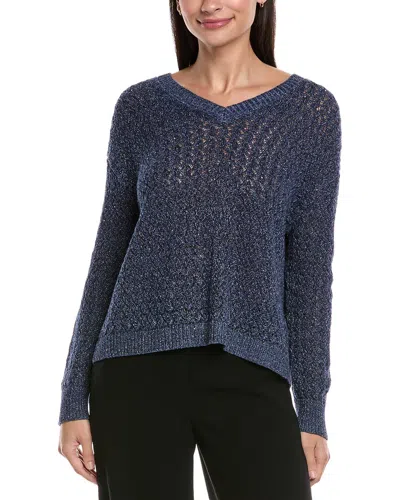 LAFAYETTE 148 CABLED V-NECK LINEN & SILK-BLEND SWEATER