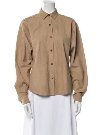Pre-owned Lafayette 148 Calfskin Jacket In Neutral