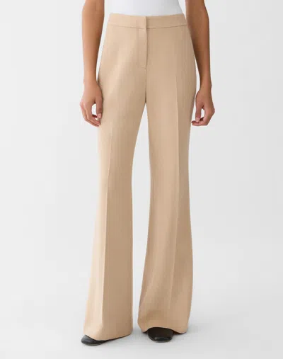 Lafayette 148 Camel Hair High Rise Flared Pants In Brown