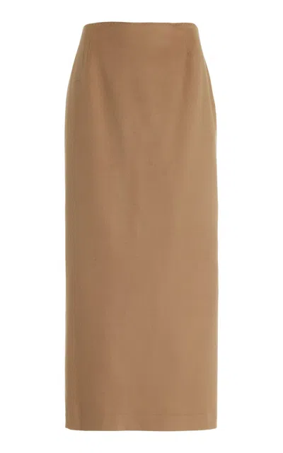 Lafayette 148 Camel Hair Midi Pencil Skirt In Yellow